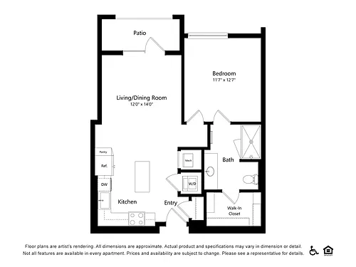 Floor plan 1x1E