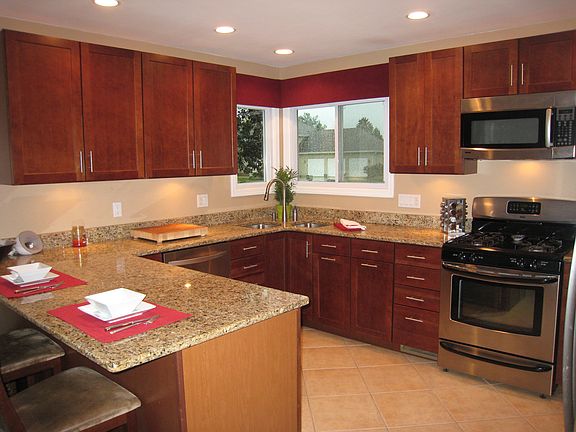 Kitchen with Cherry Cabinets