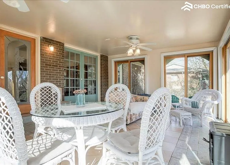 Sun room- French doors connecting to dining r