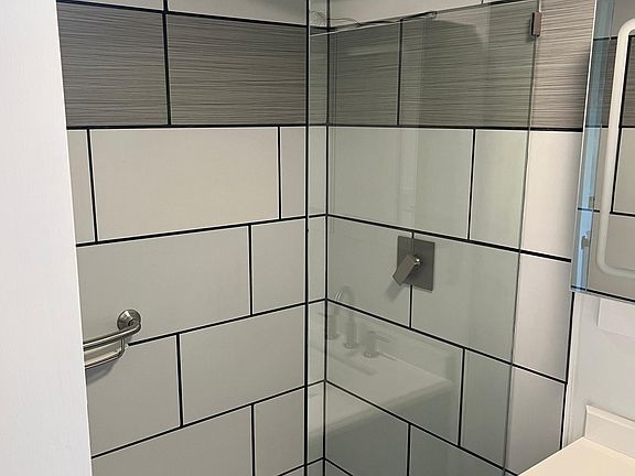 brand new tiled shower