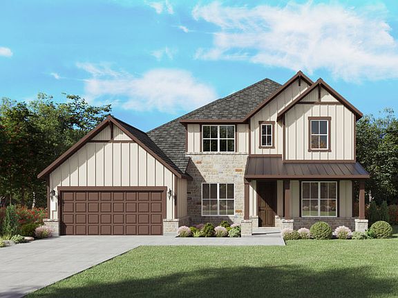 The Lindale, a two-story new home design shown with home exterior HC 201