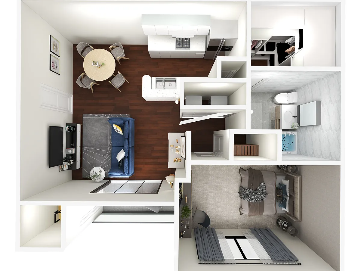 Floor plan 1 Bedroom 1 Bath