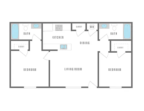 Floor plan 2 Bedroom 2 Bath
