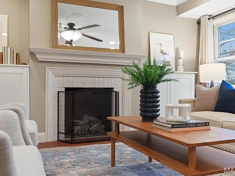 Charming gas fireplace.