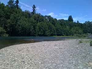 Gravel bar access at river