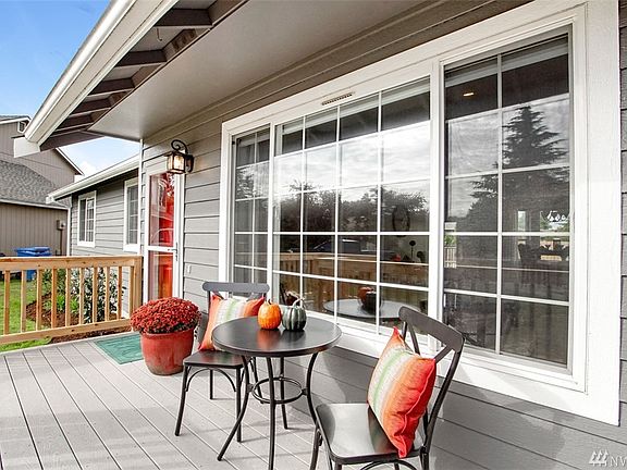 Composite decking makes for minimal effort maintaining, as well as room for a table and chairs to watch the sunrise in the morning!