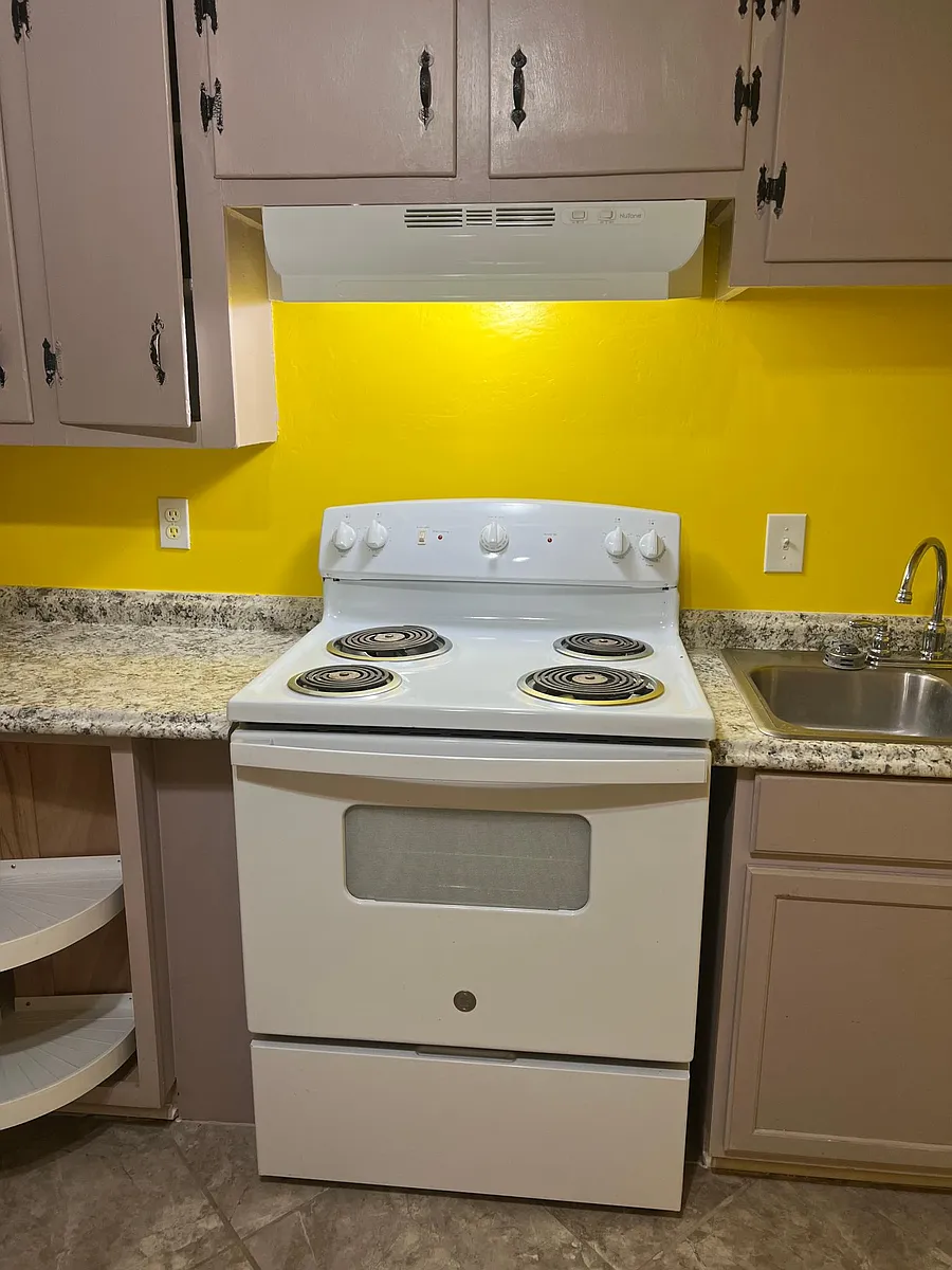 kitchen with stove and sink area - 118 Woodvale Cir