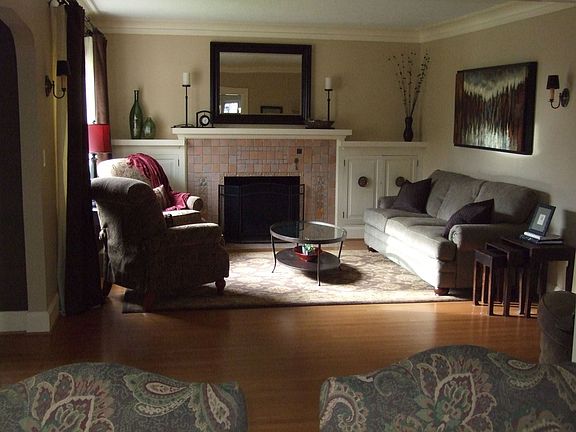 living room view from dining room