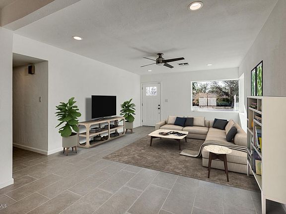 Living room with virtual staging