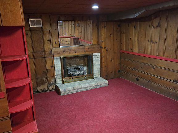 lower family room and fireplace