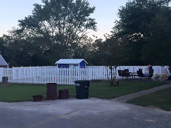 Pool house and fence