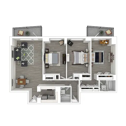 Floor plan D1R - Renovated 3 Bed/2 Bath