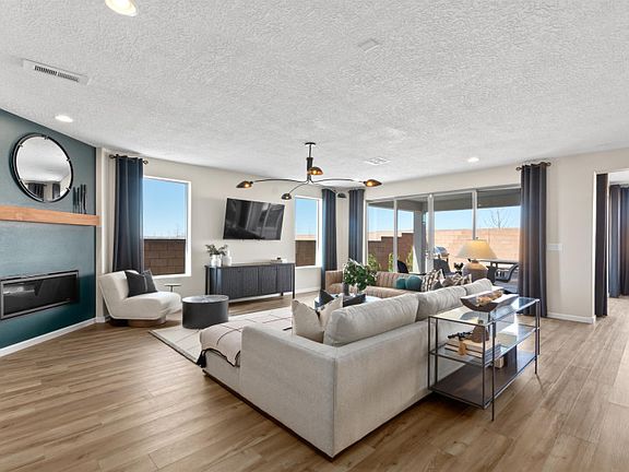 The gathering room shown here with our interior fireplace upgrade.