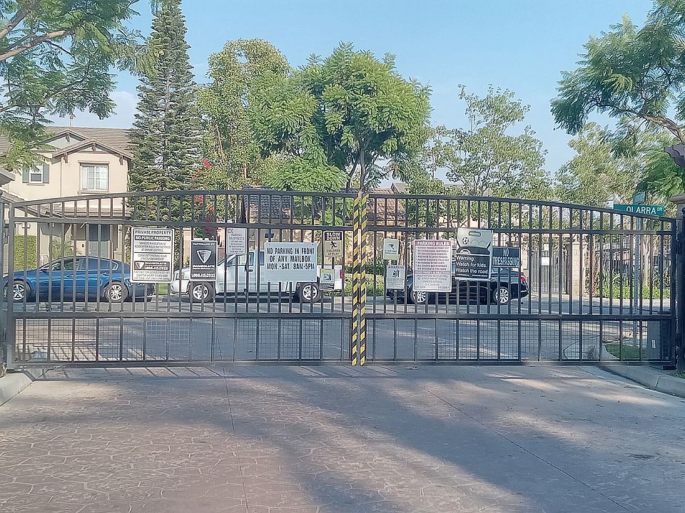 wide two seperate gates for car in and out.