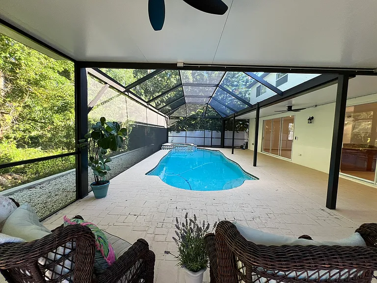 Covered Backyard Patio and Pool