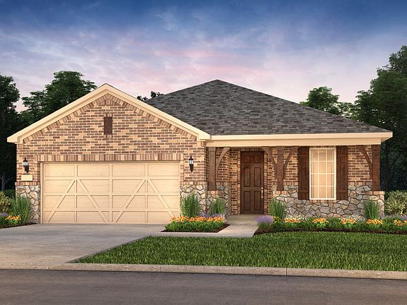 The Mainstay, a one-story home with 2-car garage, shown with home exterior LS203