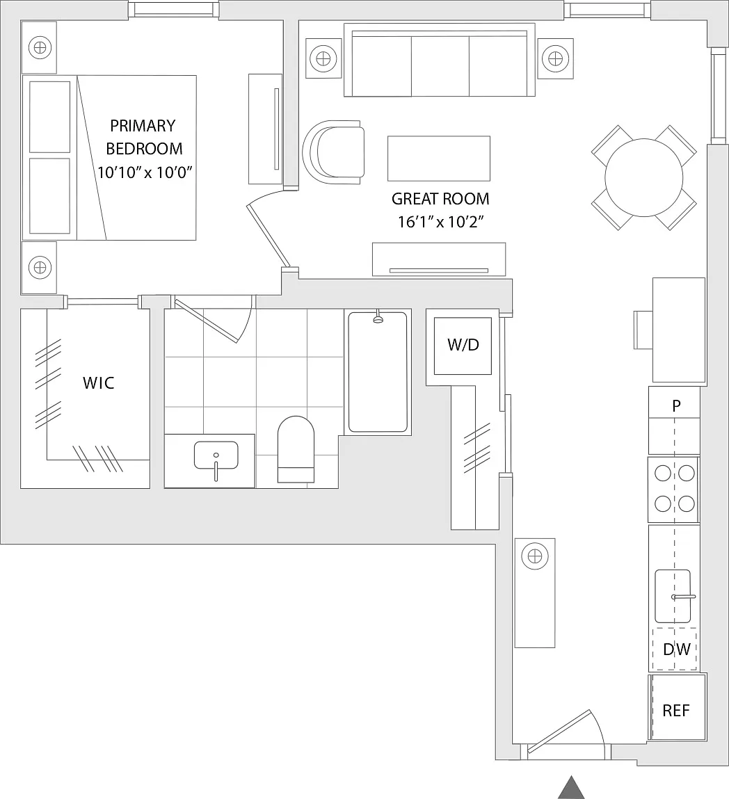 Floor plan 1 BR F