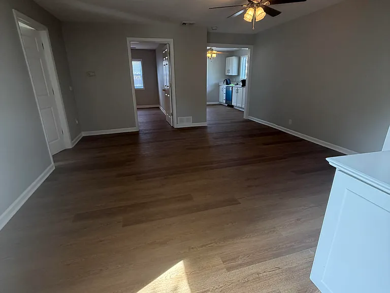 Large living room with extra cabinet space
