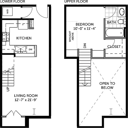 Floor plan 1 Bedroom 1 Bath