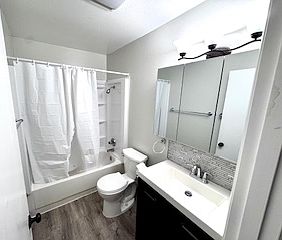 bathroom with new surround