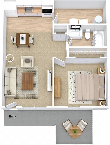 Floor plan One Bedroom / One Bath