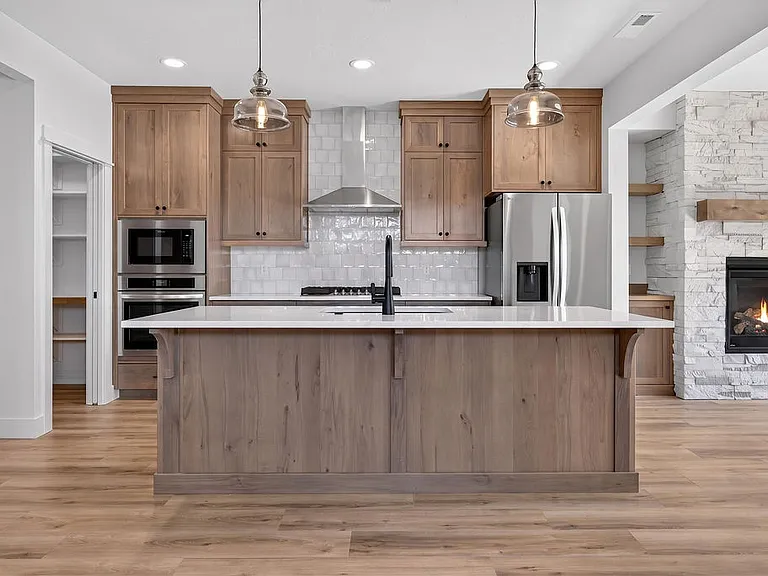 Kitchen with large built in gas range
