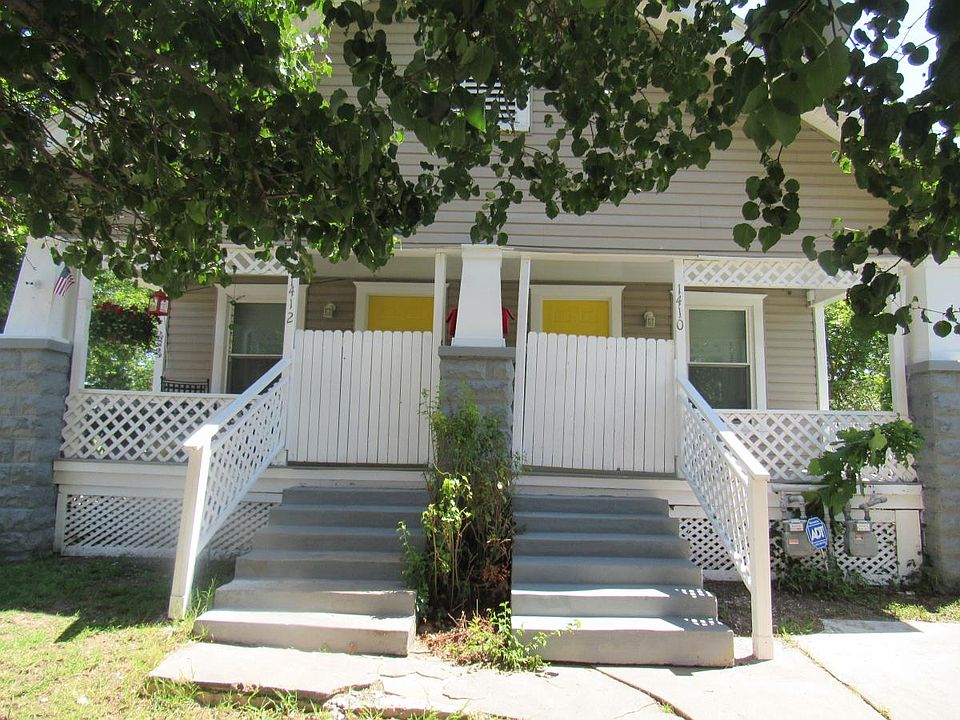 Exterior front, unit is on the right