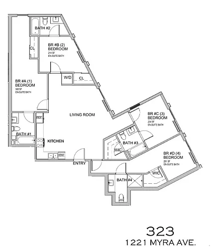 Floor plan Shared Apartment - Private suite attached Bathroom