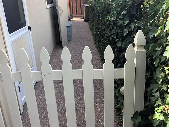 Unit entry door and view towards street