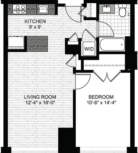 Floor plan 1 Bedroom F