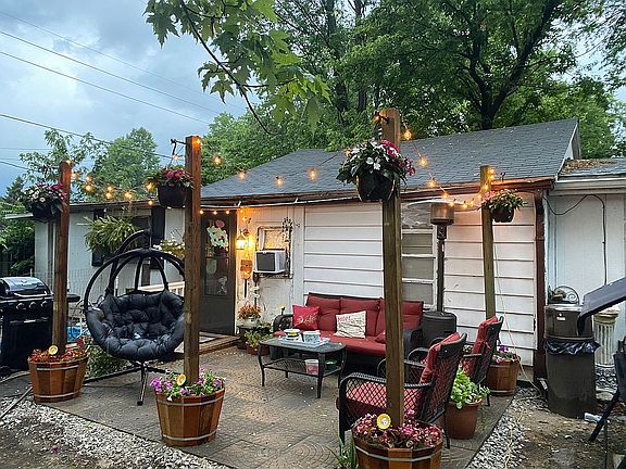 New patio off of house 