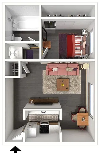 Floor plan 1x1 Classic