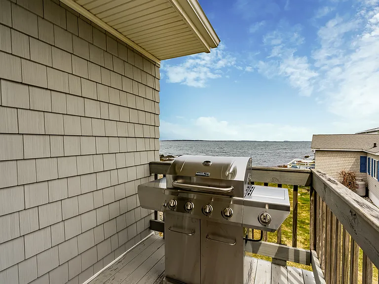 The grilling deck adjacent to the kitchen