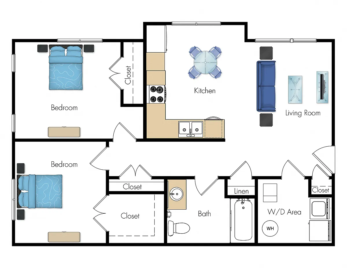 Floor plan Two Bedroom