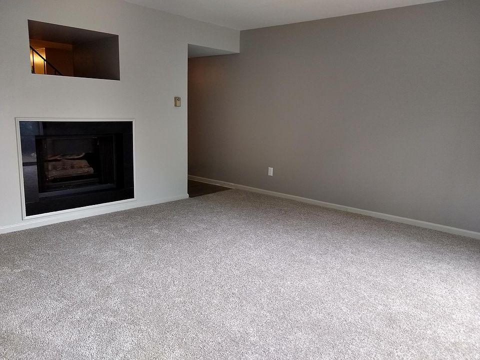 Living room with working fireplace.