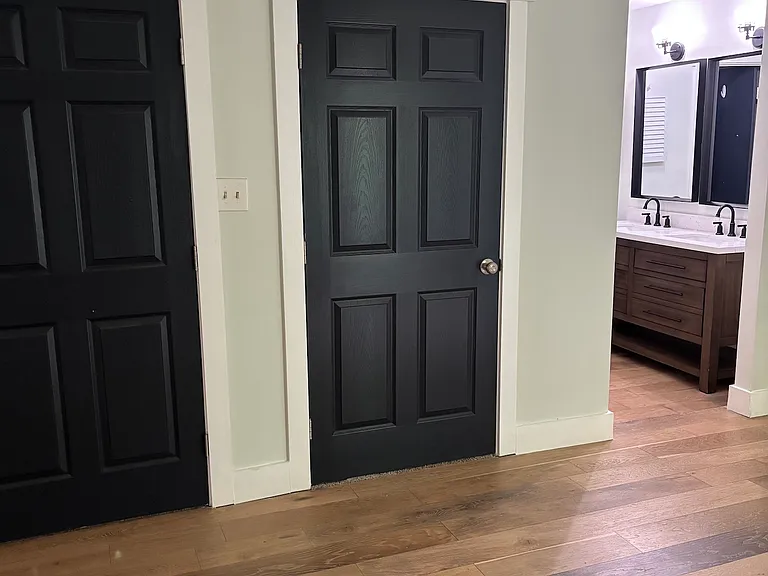 Master bedroom main floor closets