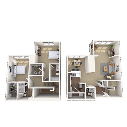 Floor plan Dual Level 2x2.5 1398 SF