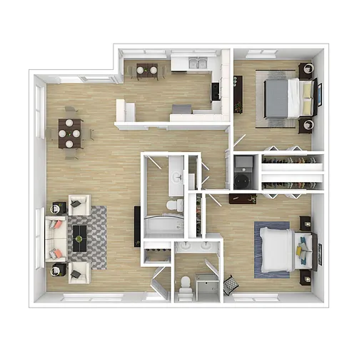 Floor plan Two Bedroom Two Bath