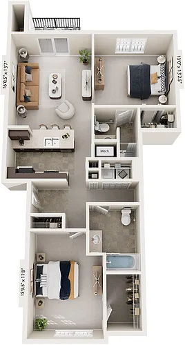 Floor plan Two Bedroom