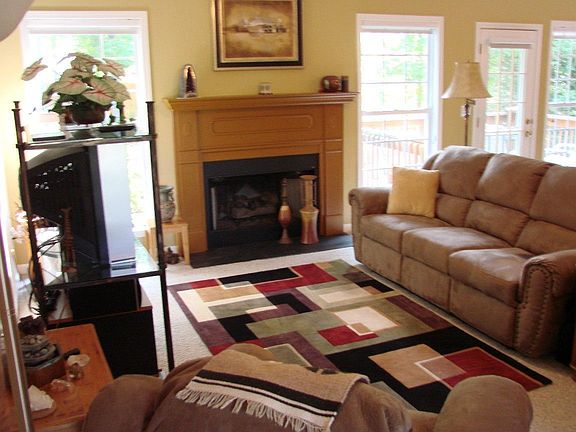 Great room with gaslog fireplace.