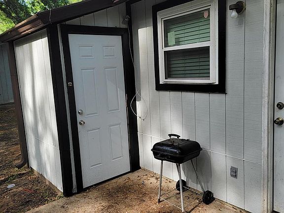 backyard with storage room