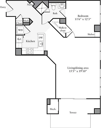 Floor plan 1 Bedroom I