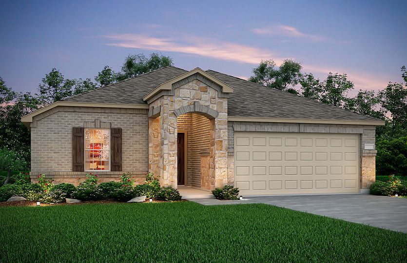 The Eastgate, a one-story home with 2 car garage, shown with Home Exterior Q