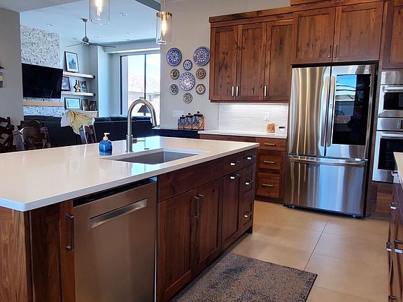 Large kitchen with open floor plan.