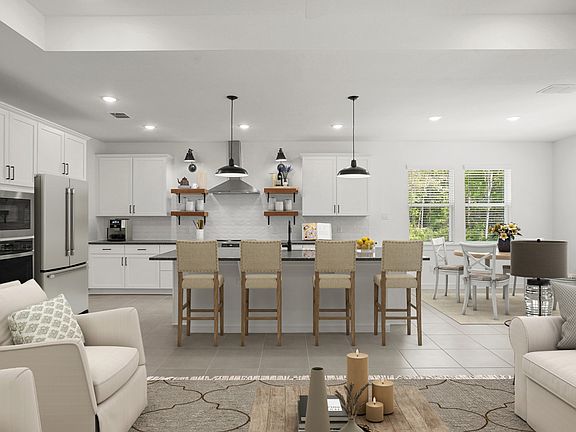 Kitchen with pendant lighting