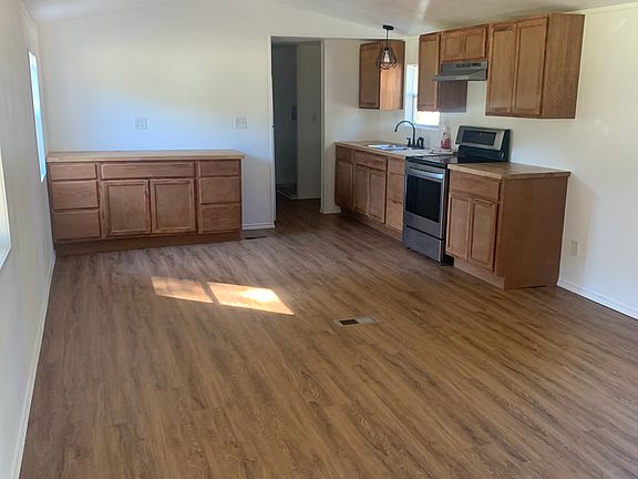Open concept living room and kitchen.