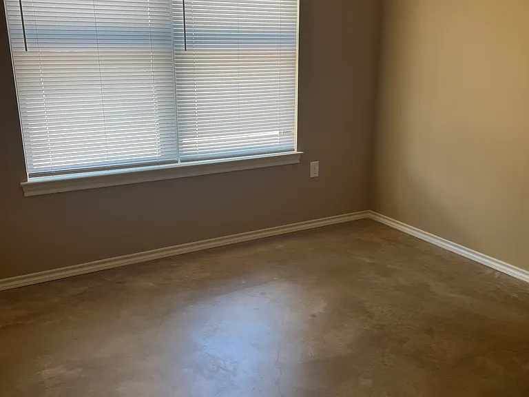 Dining area with large window.