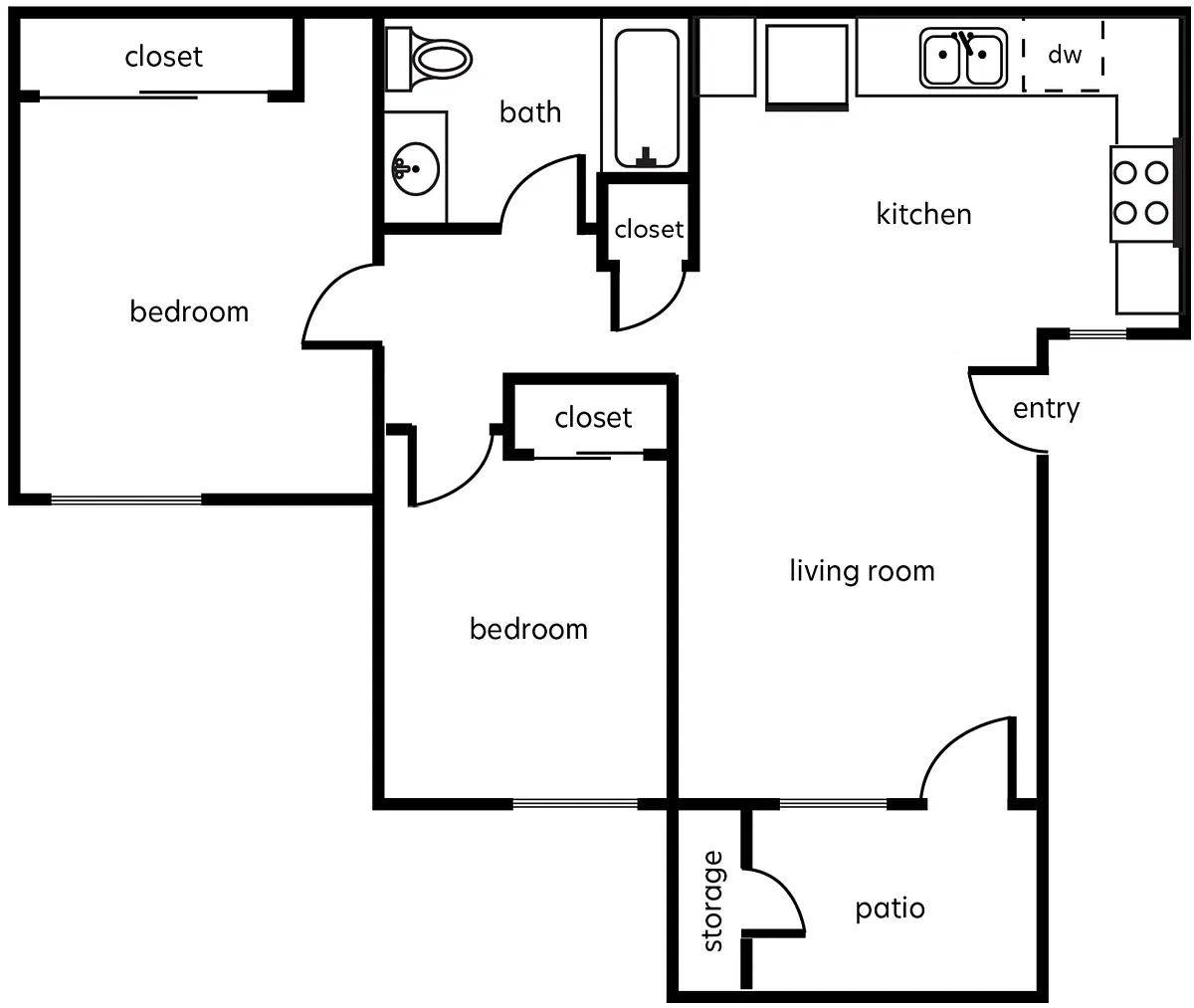 Floor plan Two Bedroom