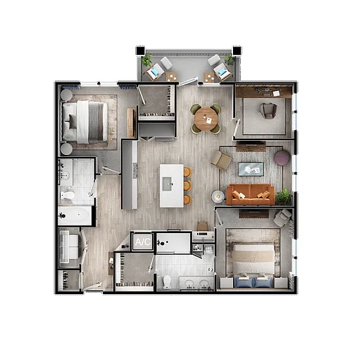 Floor plan 2x2 Den
