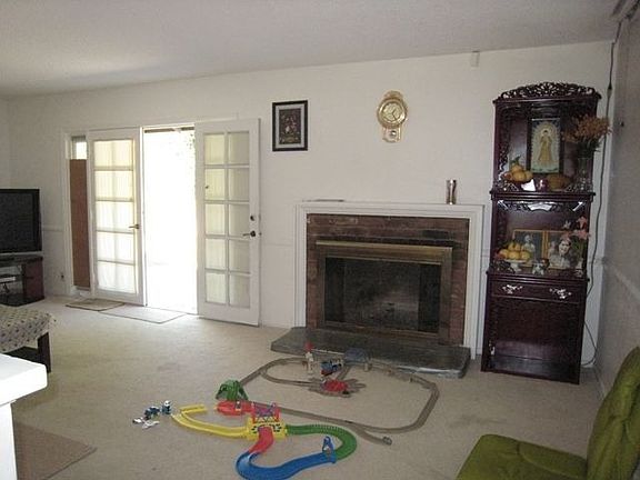 Romantic fireplace in living room